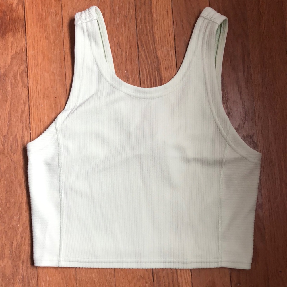 Lululemon Ribbed Softstreme Cropped Tank Top in Kohlrabi Green